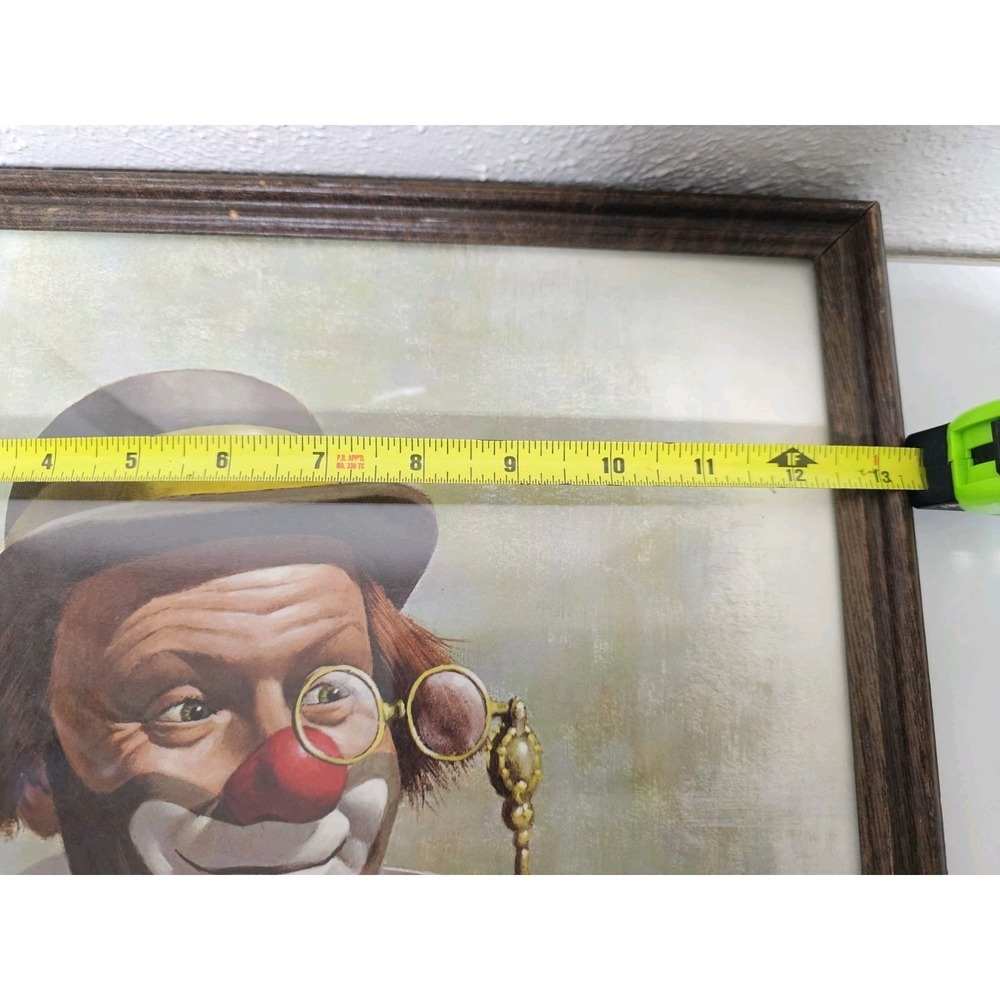 Vintage colorful clown painting 13x17 framed - Picture 6 of 7